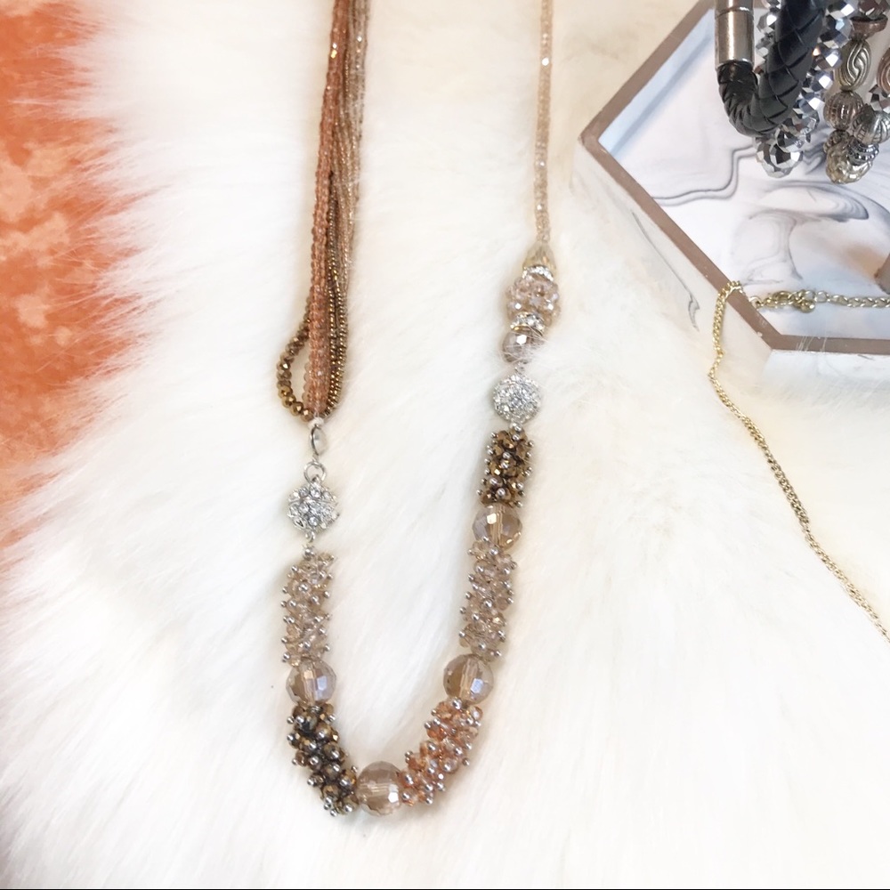 Crystal & Beaded Multi-Strand Necklace